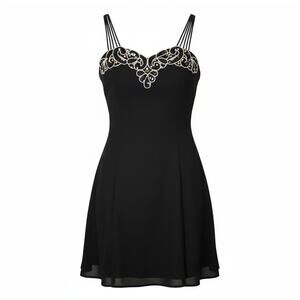 Jump Apparel Co. Vintage Black Mini Cocktail Dress with Sequin Details